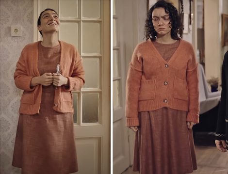 Masumlar Apartmanı Gülben (Merve Dizdar Kiremit Elbise - Hırka)