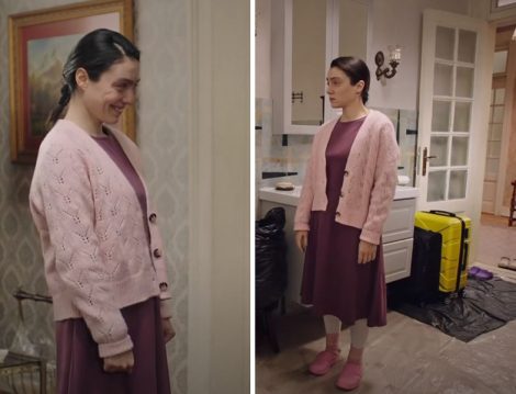 Masumlar Apartmanı Gülben (Merve Dizdar -Mürdüm Elbise Pembe Hırka)