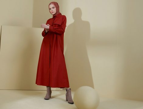 Normcore Tarçın Gizli Düğmeli Uzun Tunik Elbise