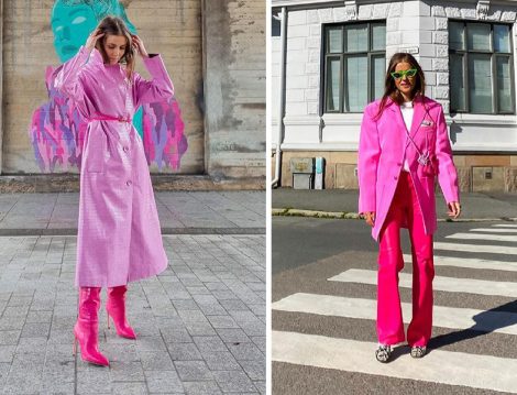 Pembe Renk Ton Sür Ton Kombinler
