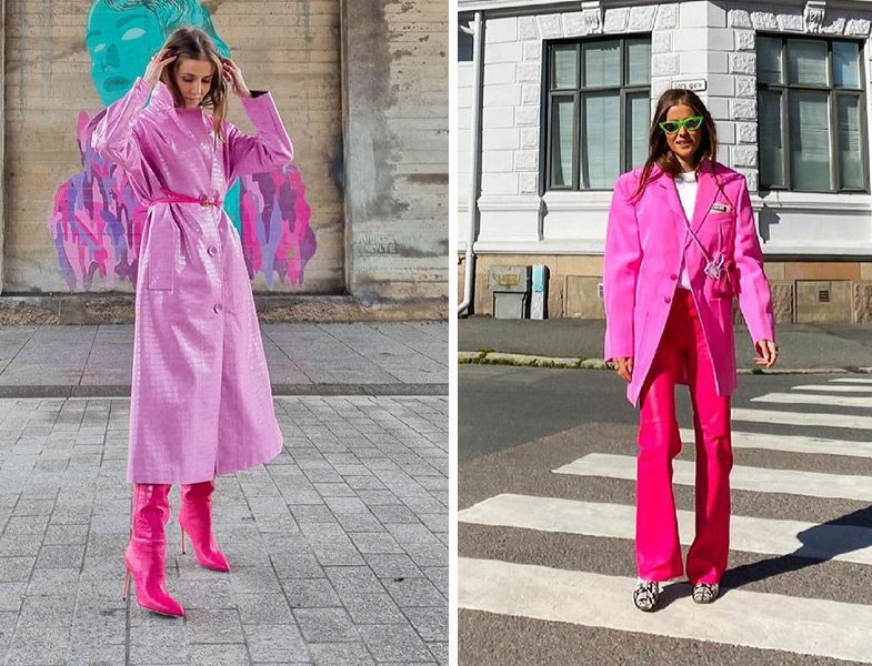 Pembe Renk Ton Sür Ton Kombinler