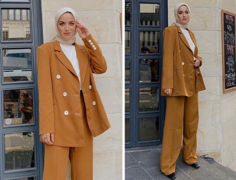Rey Design Palazzo Pantolon-Blazer Ceket Takım (Eda Cömert)