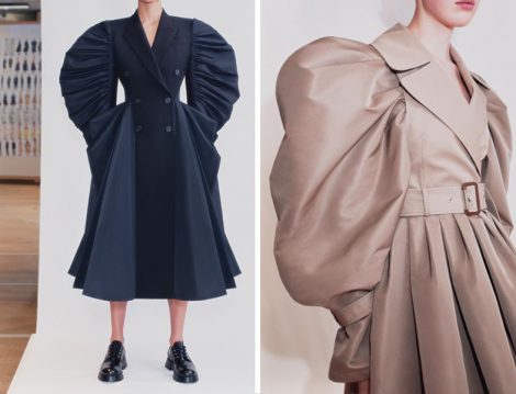 Alexander McQueen Kabarık Omuzlu Trençkot