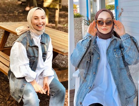 Betül Yıldırım Denim Yelek ve Denim Ceket Kombinleri