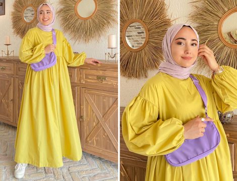 Aybike Stil Sarı Elbise (Kardelen)