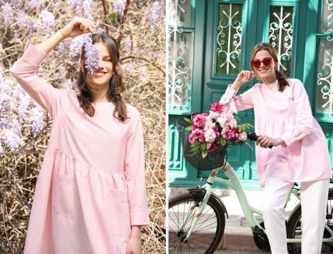 Normcore-Pembe-Elbise-Tunik