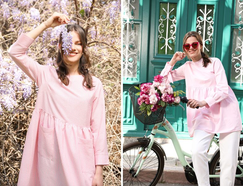 Normcore-Pembe-Elbise-Tunik