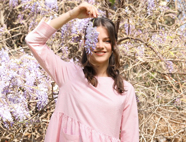 Normcore Pembe Gofi Elbise