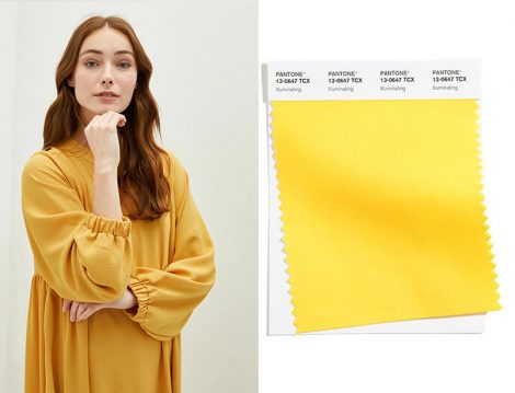 Kuaybe Gider&LC Waikiki Elbise - 2021 Pantone Yaz Renkleri Sarı