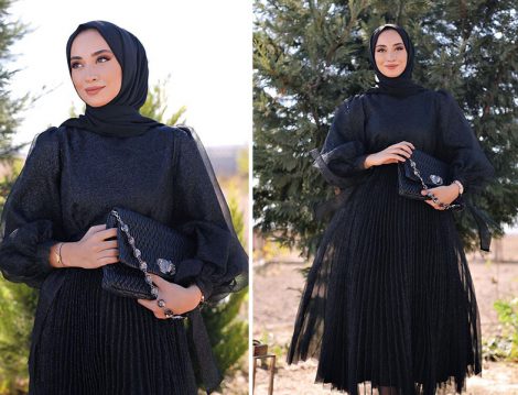 Vesna Design Siyah Tüllü Abiye - Sena Sever
