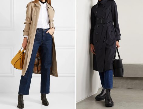 Burberry Uzun Pamuklu Gabardin Trençkot