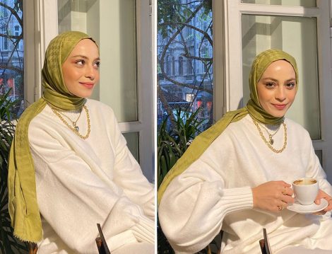 Freshscarfs Zeytin Yeşili Şal - Şeyda Ateştepe
