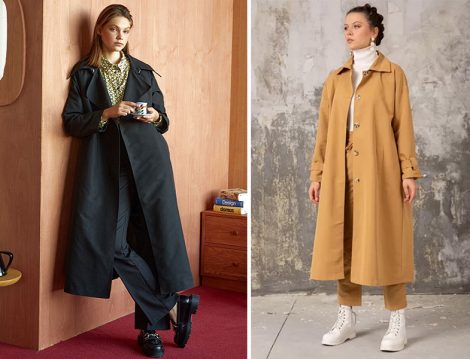 Hooop Store Siyah Trençkot - Melike Tatar Camel Trençkot