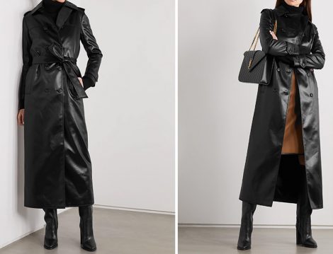 Saint Laurent Kemerli Suni Deri Trençkot