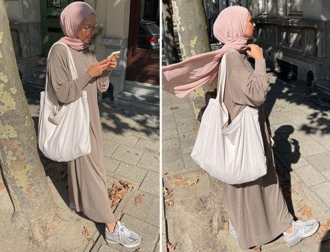 Zara Triko Elbise ve Sneaker Kombini(Wissam Wissxo)
