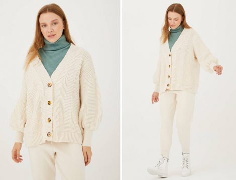 Normcore Bej Hırka Takım