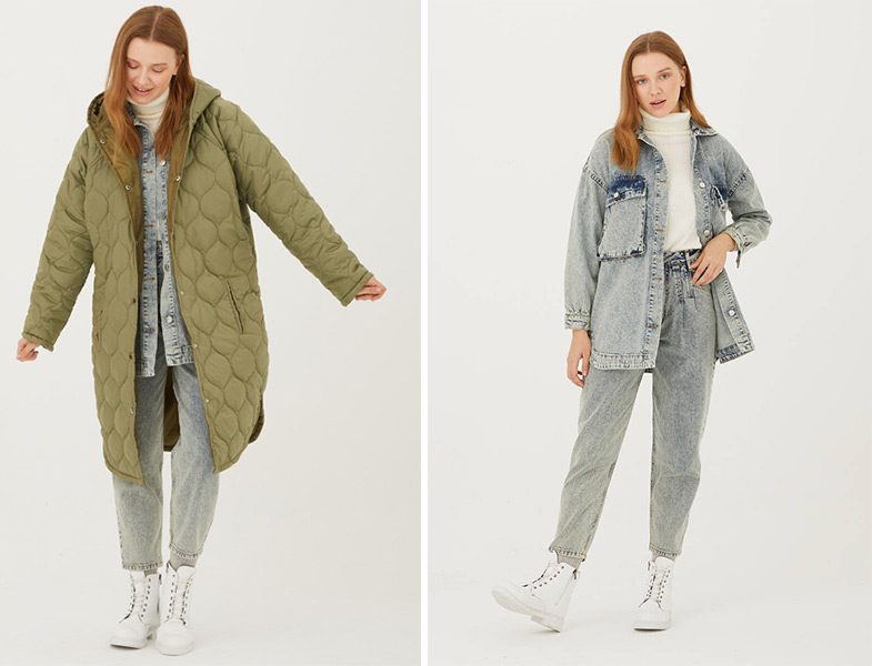 Normcore Kapitone Kaban&Jean Takım