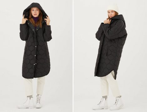 Normcore Siyah Kapitone Mont
