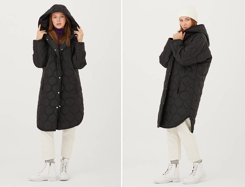 Normcore Siyah Kapitone Mont