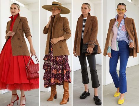 Blair Eadie'den Kahve Blazer ile 4 Farklı Kombin