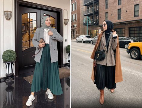 Ekose Blazer Ceket-Etek Kombini Aybükenur Demirci - Eksoe Ceket - Etek - Manto Kombini Elif Doğan