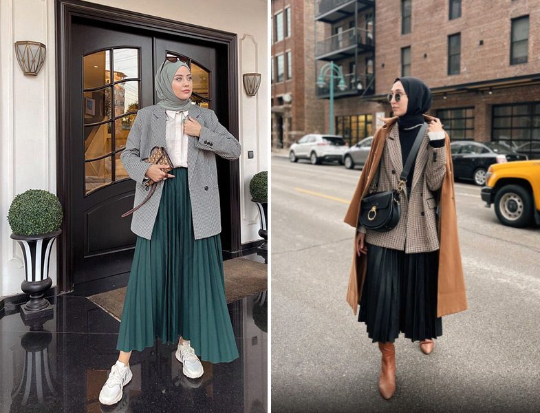 Mango Ekose Blazer Ceket-Etek Kombini Aybükenur Demirci -Kayra Eksoe Ceket - Etek - Manto Kombini Elif Doğan