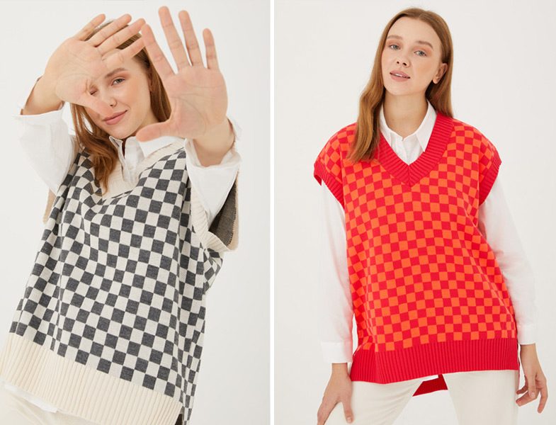 Normcore Dama Desen Süveter