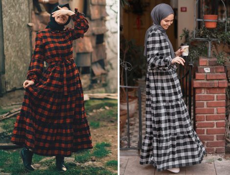 Normcore Kaşmir Ekose Elbiseler