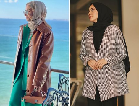 Yeşil Takım-Deri Ceket Kombini Betül Gedik - Kazayağı Desen Ceket Sena Sever