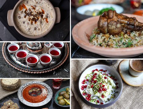 Tutmaç Çorbası- Gül Şerbeti-Muhammara-Kuzu İncik-Güllaç