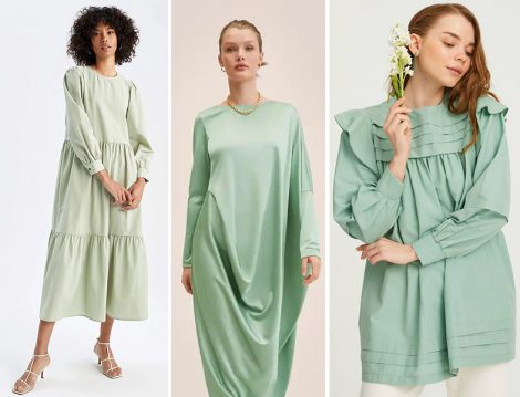 DeFacto Mint Elbise - Mango Mint Elbise - Normcore Mint Tunik