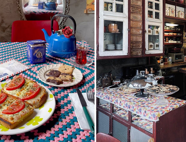 Cafe Naftalin K. Kedili Kurabiye Tabağı