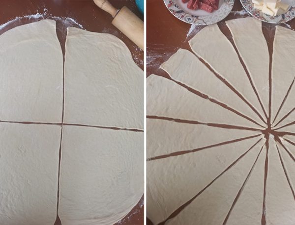 Katmer Poğaça Hamuru Kesilişi