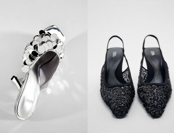 Mango ve Zara Payetli Sandaletler
