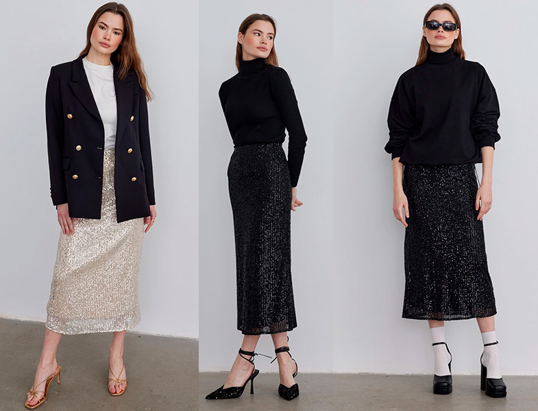 Suud Collection Payetli Etekler