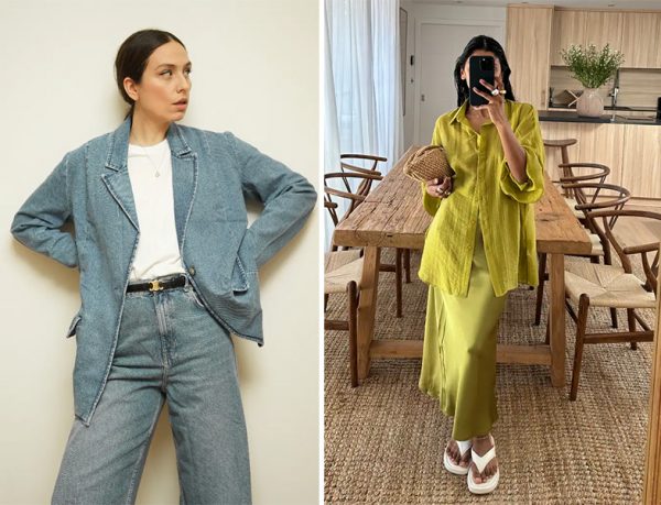 Mango Denim Ceket-Pantolon ve Saten Etek-Gömlek