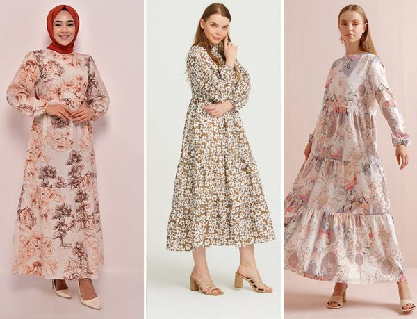 Modamerve Desenli Elbise -Normcore Çiçekli Elbise - Ceylan Otantik Desenli Elbise