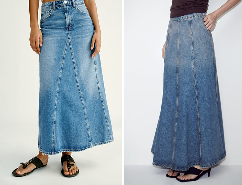 Zara Uzun Denim Etek