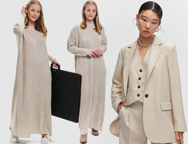 Normcore Bej Triko Elbiseler ve Mango Blazer Ceket Takım