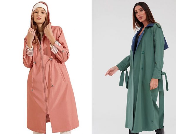 Butikburuç Pembe Trençkot - Sahra Afra Yeşil Trençkot