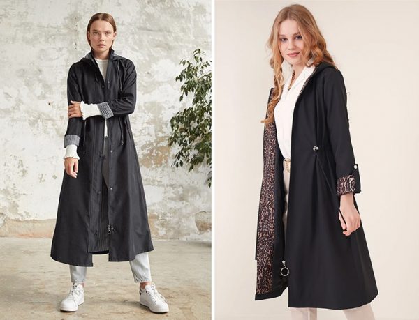 InStyle Siyah Çizgi Detay Trençkot - Bigdart Siyah Leoapar Detay Trençkot