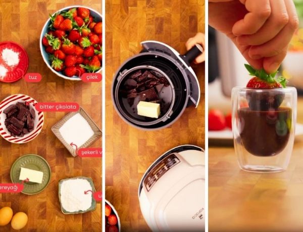 Çilekli Çikolatalı Brownie Malzemeler