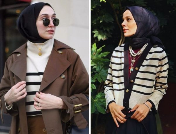 Çizgili Kazak ve Hırka Kombinleri ( Elif Doğan - Sena Pektemek)