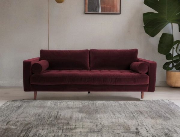 Bordo Üçlü Koltuk