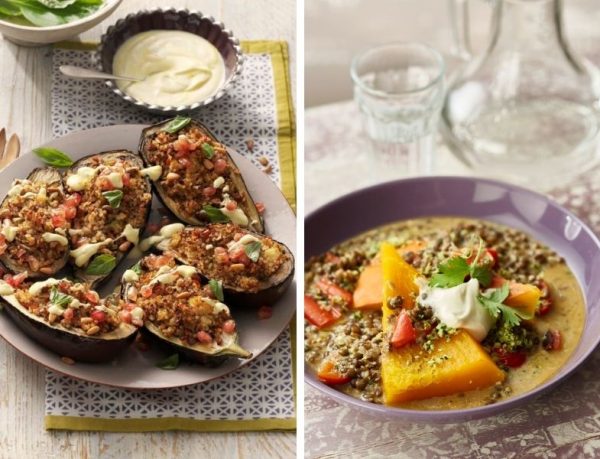 Narlı Fırında Patlıcan - Körili Mercimek ve Buharda Balkabağı