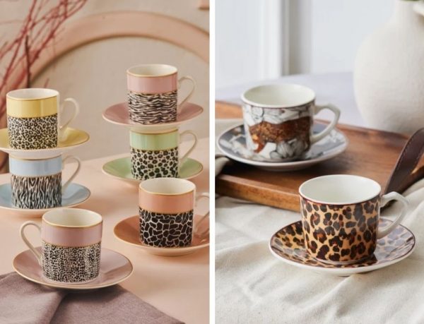 Leopar Desen Kahve Fincanları