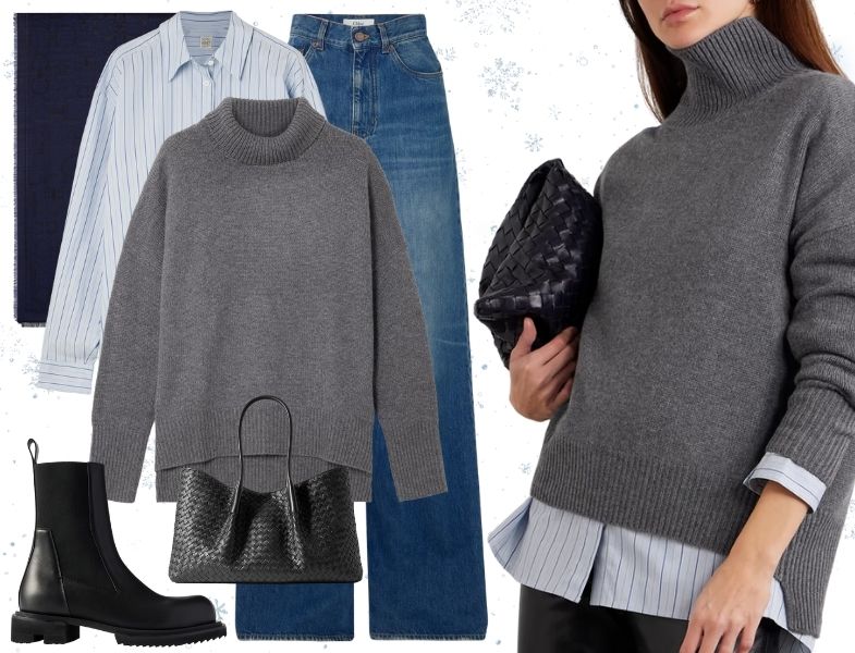 Balıkçı Yaka Kazak Kombinleri